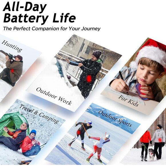 1 Silver Rechargeable Portable Handwarmer Double-Sided Heating USB Pocket Heater - Picture 4 of 8